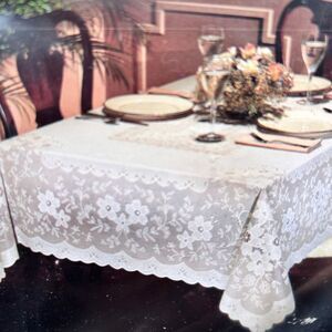 Vinyl Tablecloth Vintage Madeira Easy Care  60 in x 90 in Rectangle